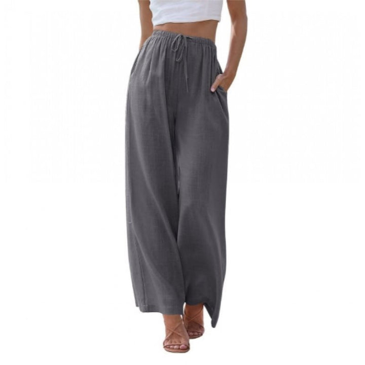 Damen Weite Palazzo-Hose mit elastischem Bund und seitlichen Taschen Drune