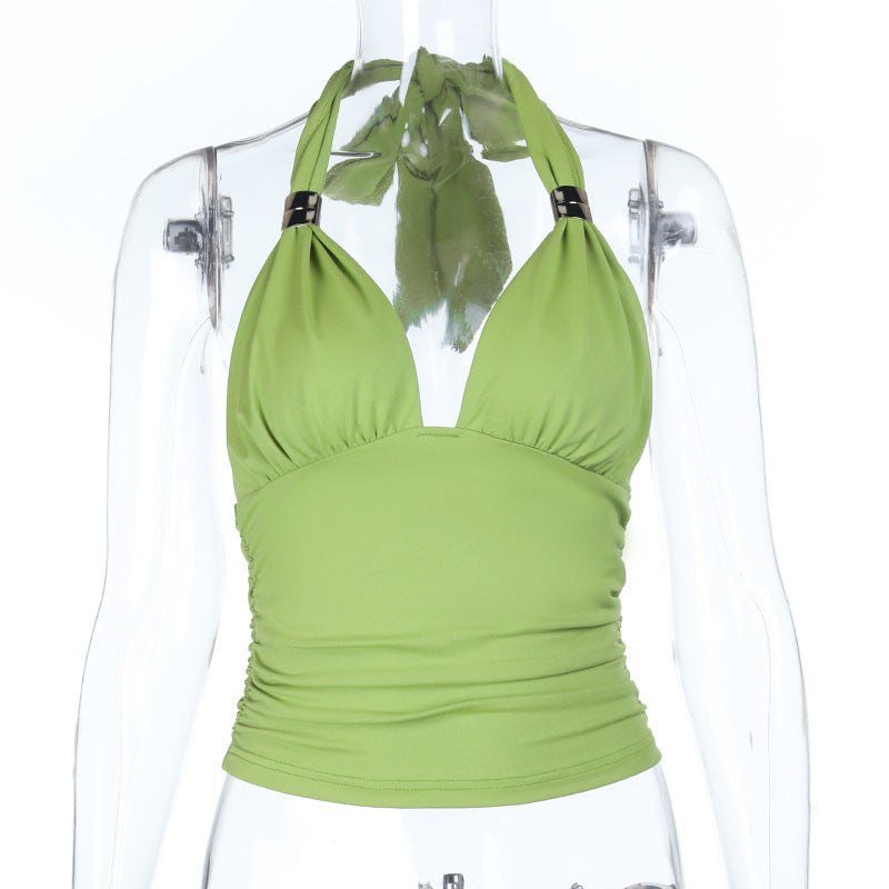 Damen Halter-Bikinioberteil mit Raffung und verspieltem Design Drune