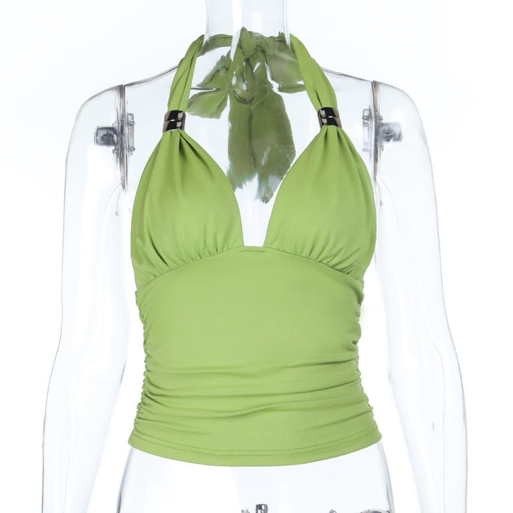 Damen Halter-Bikinioberteil mit Raffung und verspieltem Design Drune