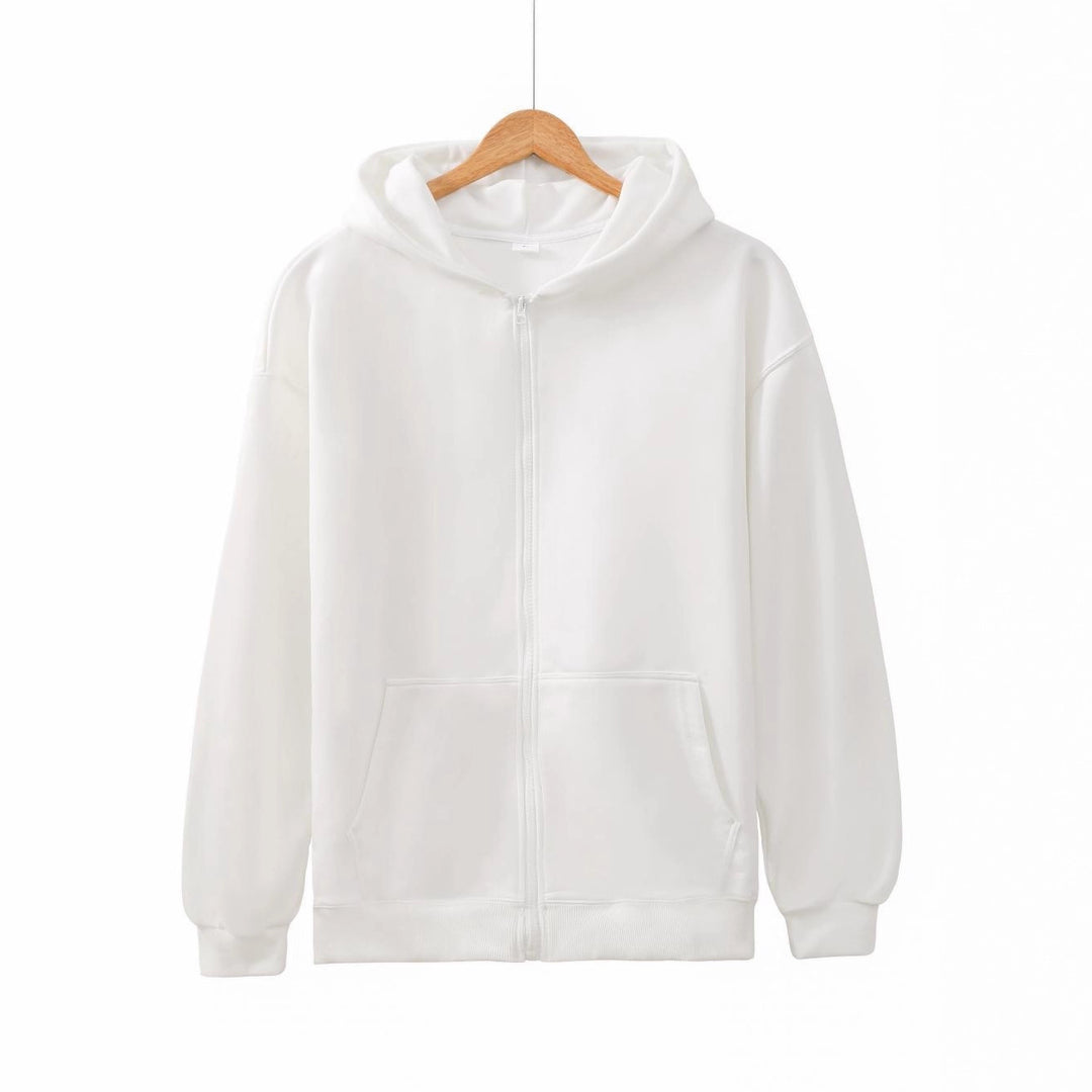 Unisex nan leichter Reißverschluss-Hoodie mit innen angerautem French-Terry, flachen Nähten und Kängurutaschen Drune