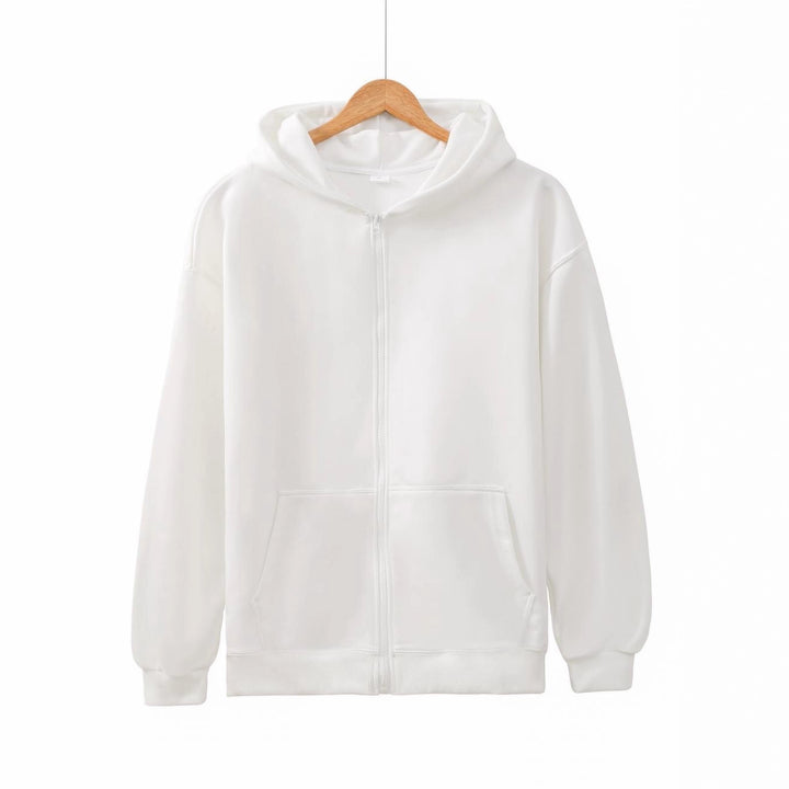 Unisex nan leichter Reißverschluss-Hoodie mit innen angerautem French-Terry, flachen Nähten und Kängurutaschen Drune