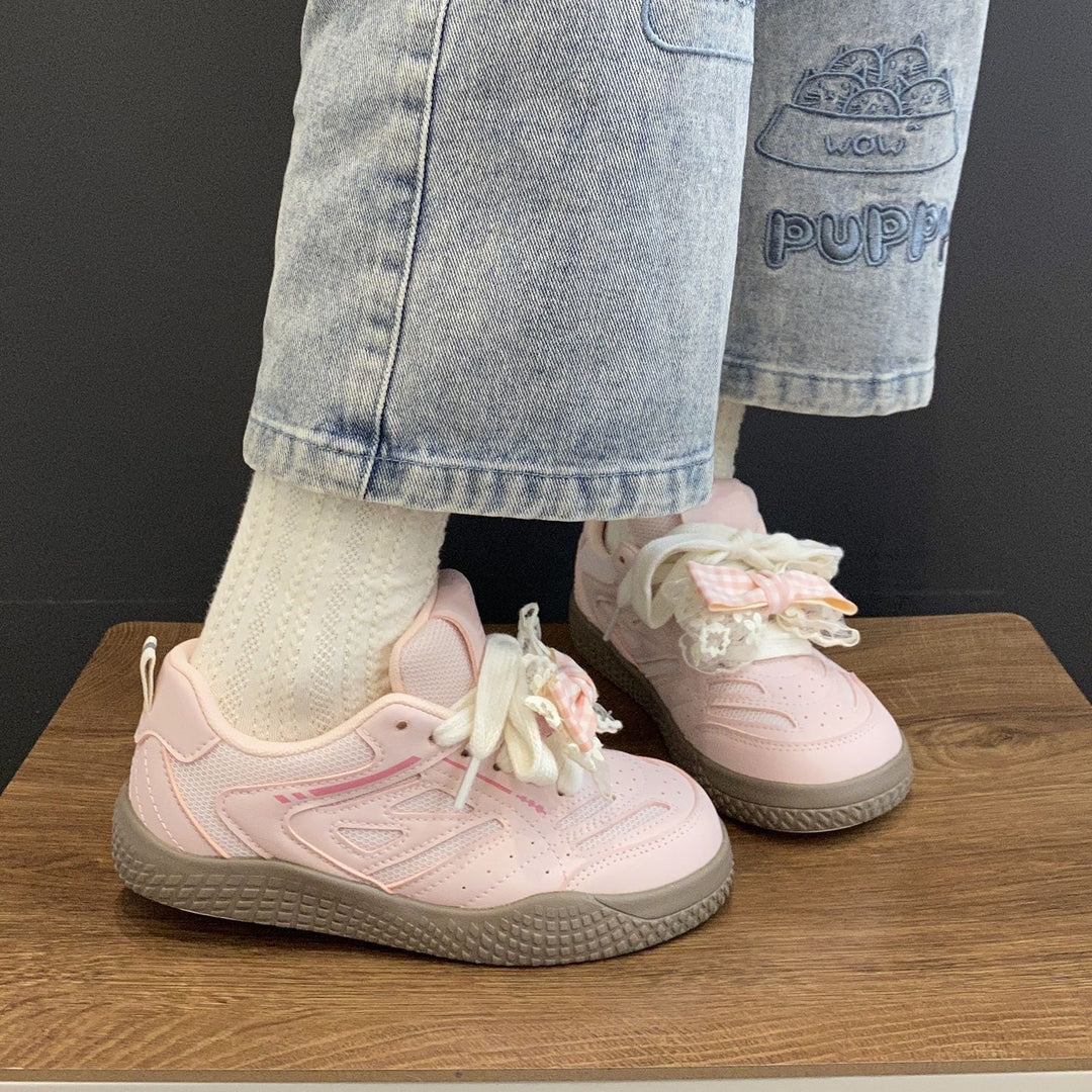 Damen Sneakers mit modischem Schleifen-Design und atmungsaktiver Sohle Drune