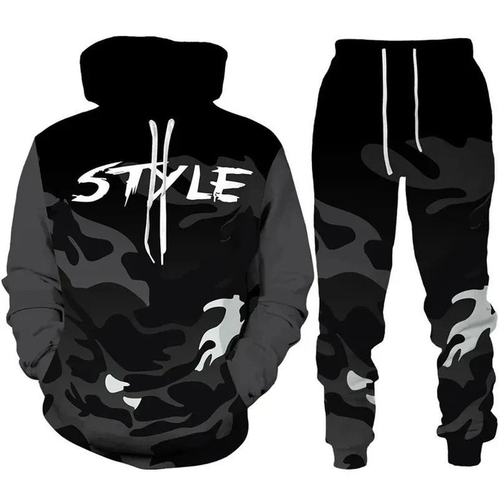 Herren Stylisches Kapuzensweatshirt und Jogginghose Set Drune