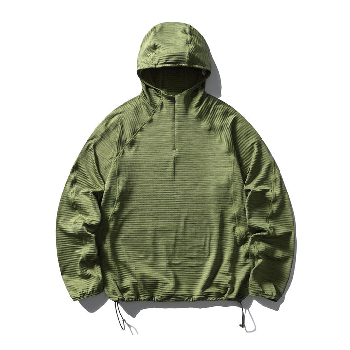 Herren Leichter Half‑Zip Kapuzenpullover aus technischem Funktionsmaterial Drune