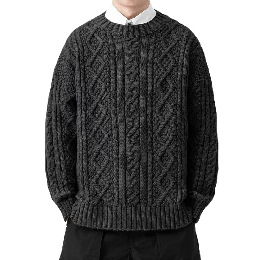 Herren Grobstrickpullover mit Zopfmuster Drune