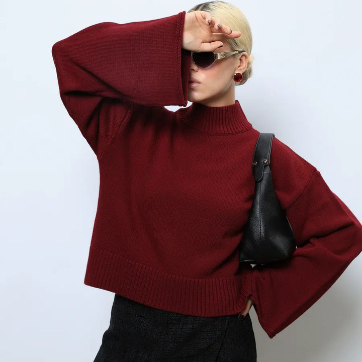 Damen oversized Strickpullover mit weitem Schnitt und besonderen Ärmeln Drune