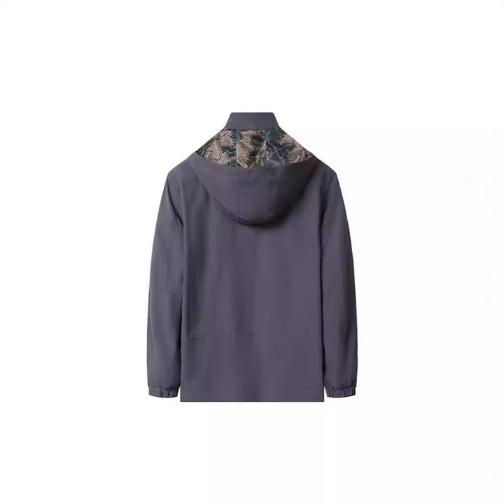 Herren Leichte Wind- und Wasserabweisende Kapuzenjacke mit Camouflage-Innenfutter Drune