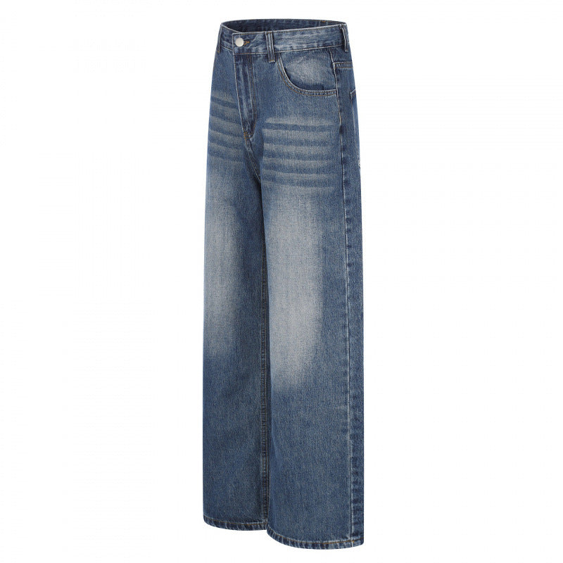 Damen Highwaist-Jeans mit weitem Bein und Vintage-Waschung Drune