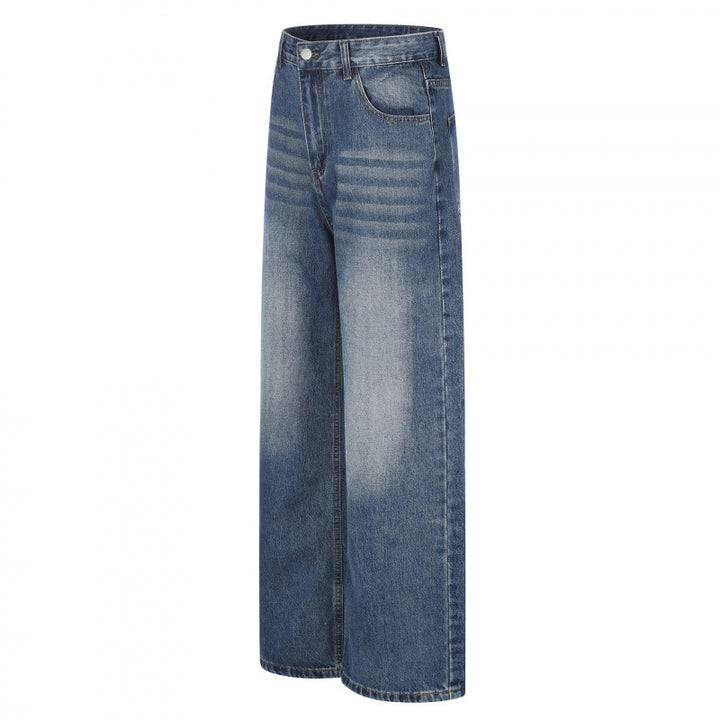 Damen Highwaist-Jeans mit weitem Bein und Vintage-Waschung Drune