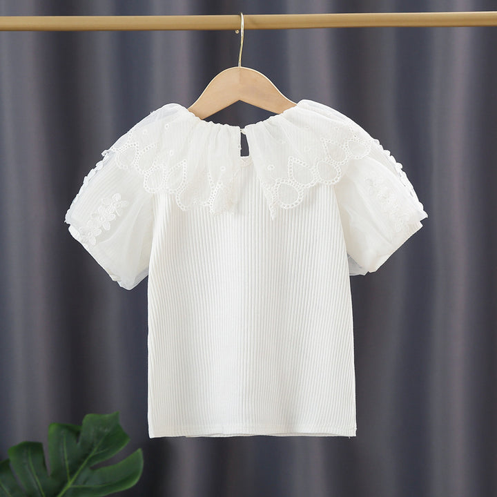 Damen Bluse mit Häkelbesatz Drune