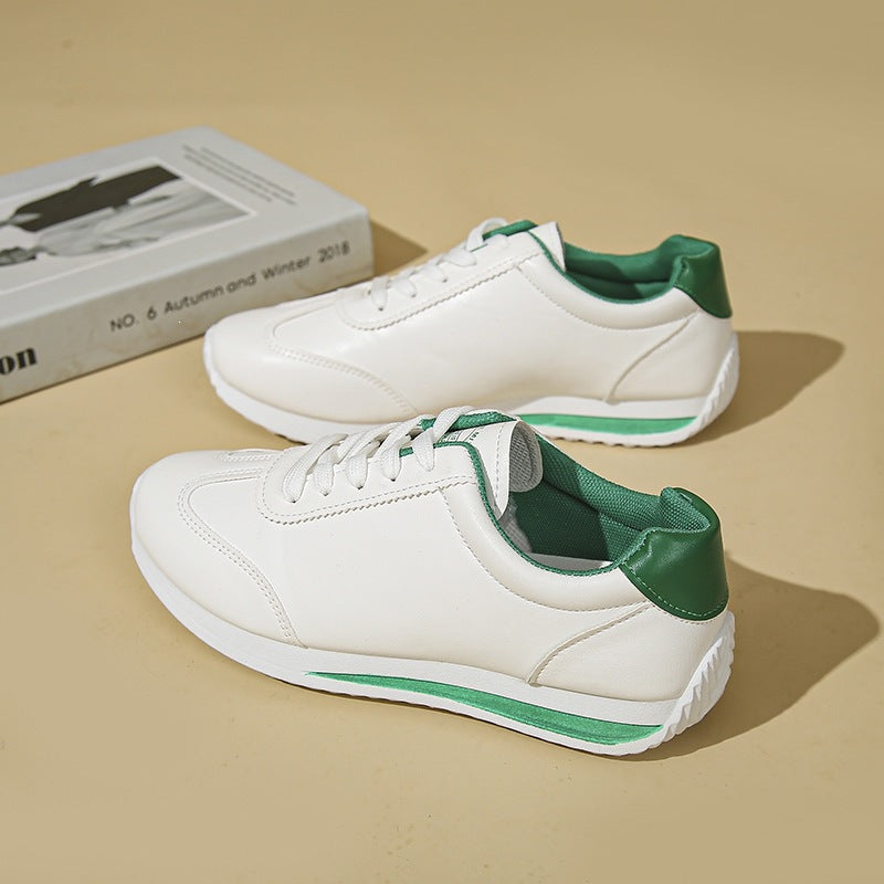 Damen Sneaker mit leichter Keilsohle und kontrastfarbenem Fersenpatch Drune