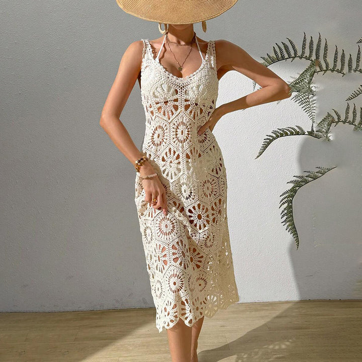 Damen luftiges Häkel-Maxikleid Drune