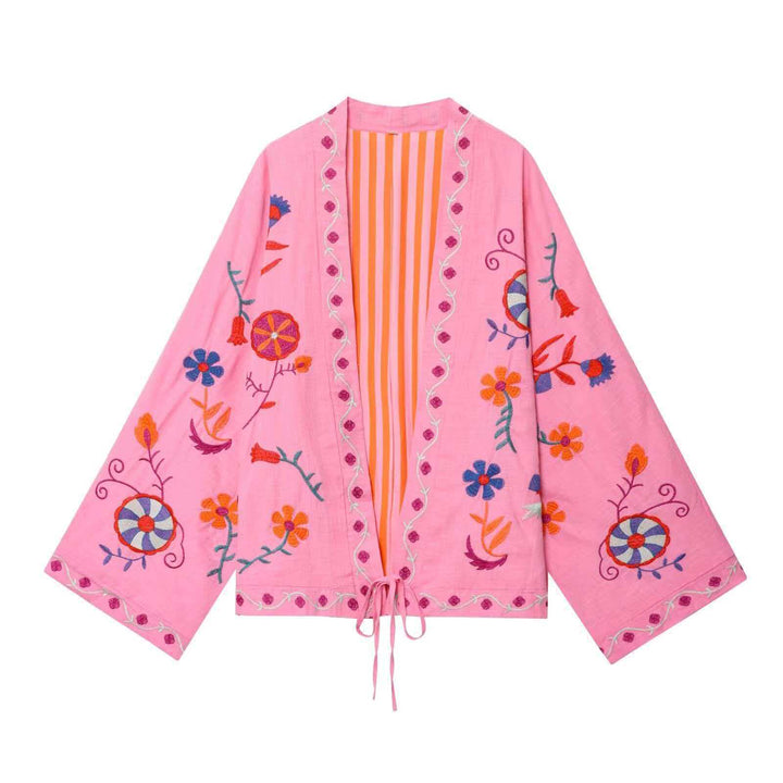 Damen Elegante, bestickte Kimono-Jacke Drune