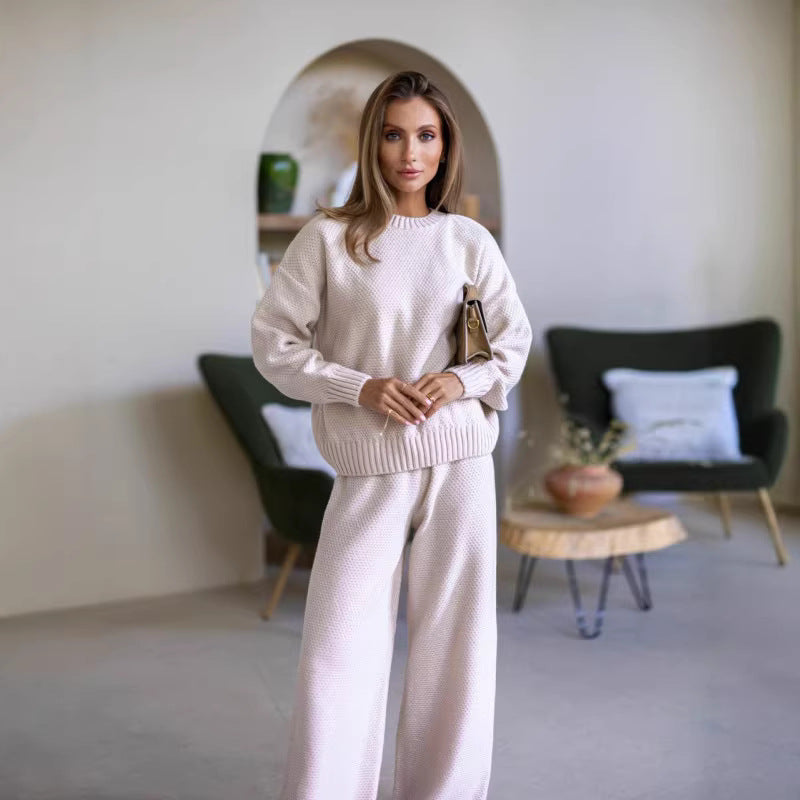 Damen kuscheliger Strickpullover mit modernem Schnitt und weitem Saum Drune