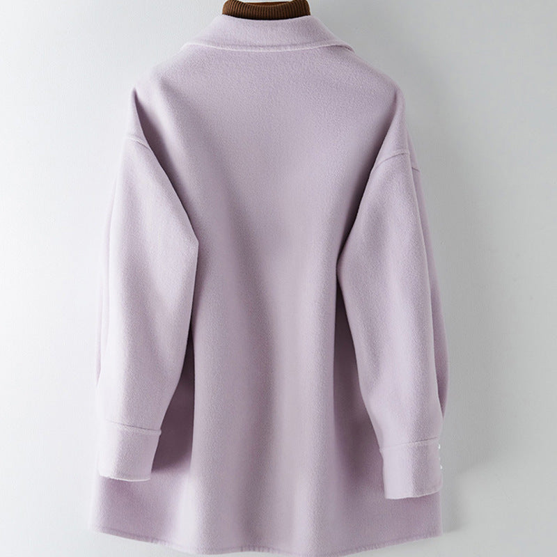 Damen Moderner Oversized Blazer mit Dekorativen Knöpfen Drune