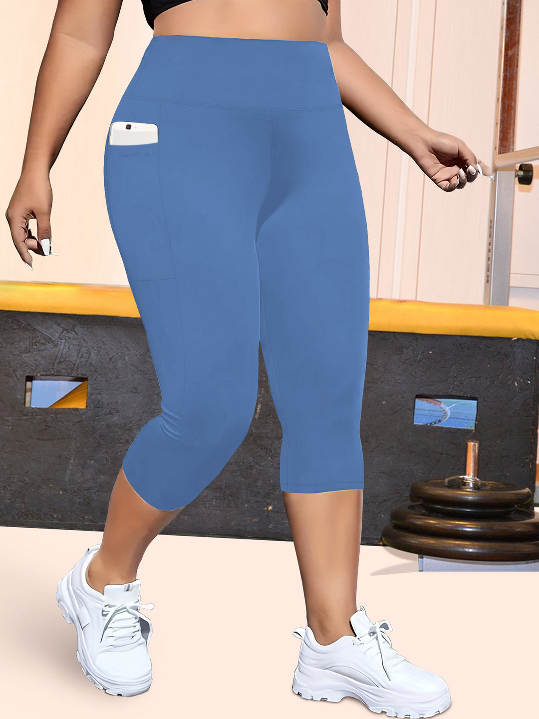Damen Sculpting-Capri mit hoher Taille, Seitentaschen und formender Nahtführung Drune