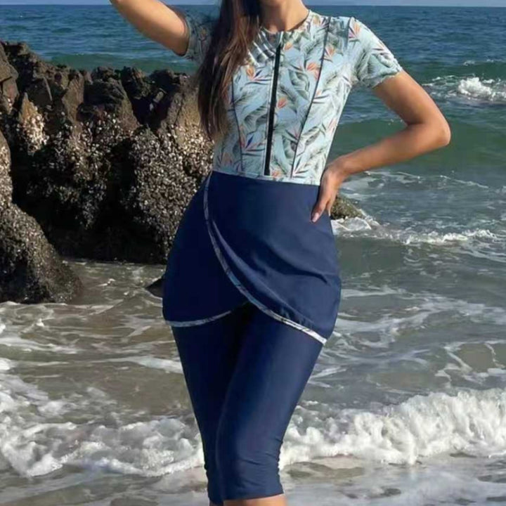 Damen Modischer UV-Schutz-Schwimmanzug mit asymmetrischem Schnitt Drune