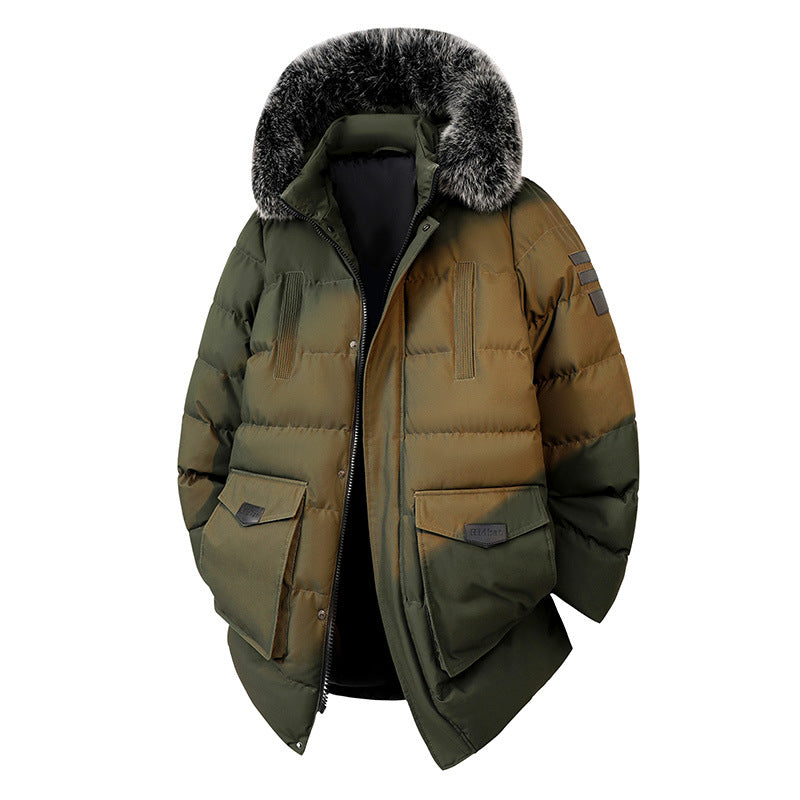 Herren Wattierter Parka im Duffle‑Stil mit Kapuze und großen Pattentaschen Drune
