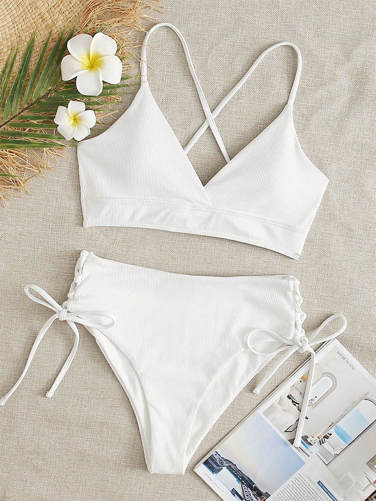Damen Triangel-Bikini mit verstellbaren Bändern und hohen Beinausschnitten Drune