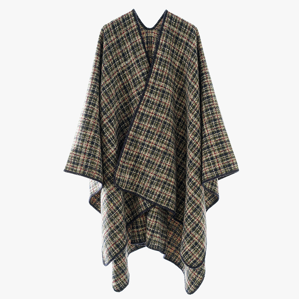 Damen Tweed-Cape mit V-Ausschnitt und Bouclé‑Struktur Drune