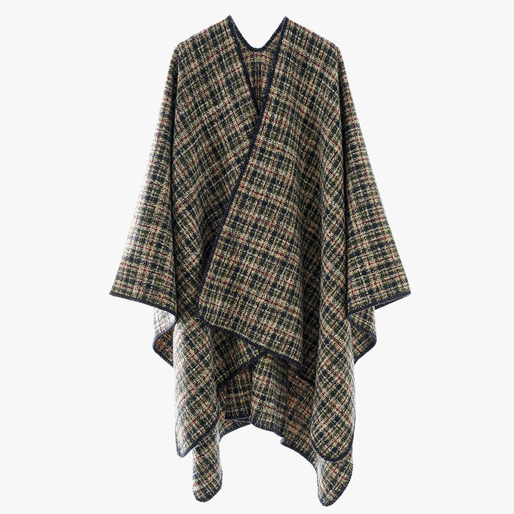 Damen Tweed-Cape mit V-Ausschnitt und Bouclé‑Struktur Drune