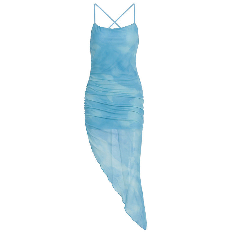 Damen Wickelkleid mit asymmetrischem Schnitt und raffinierten Rüschendetails Drune