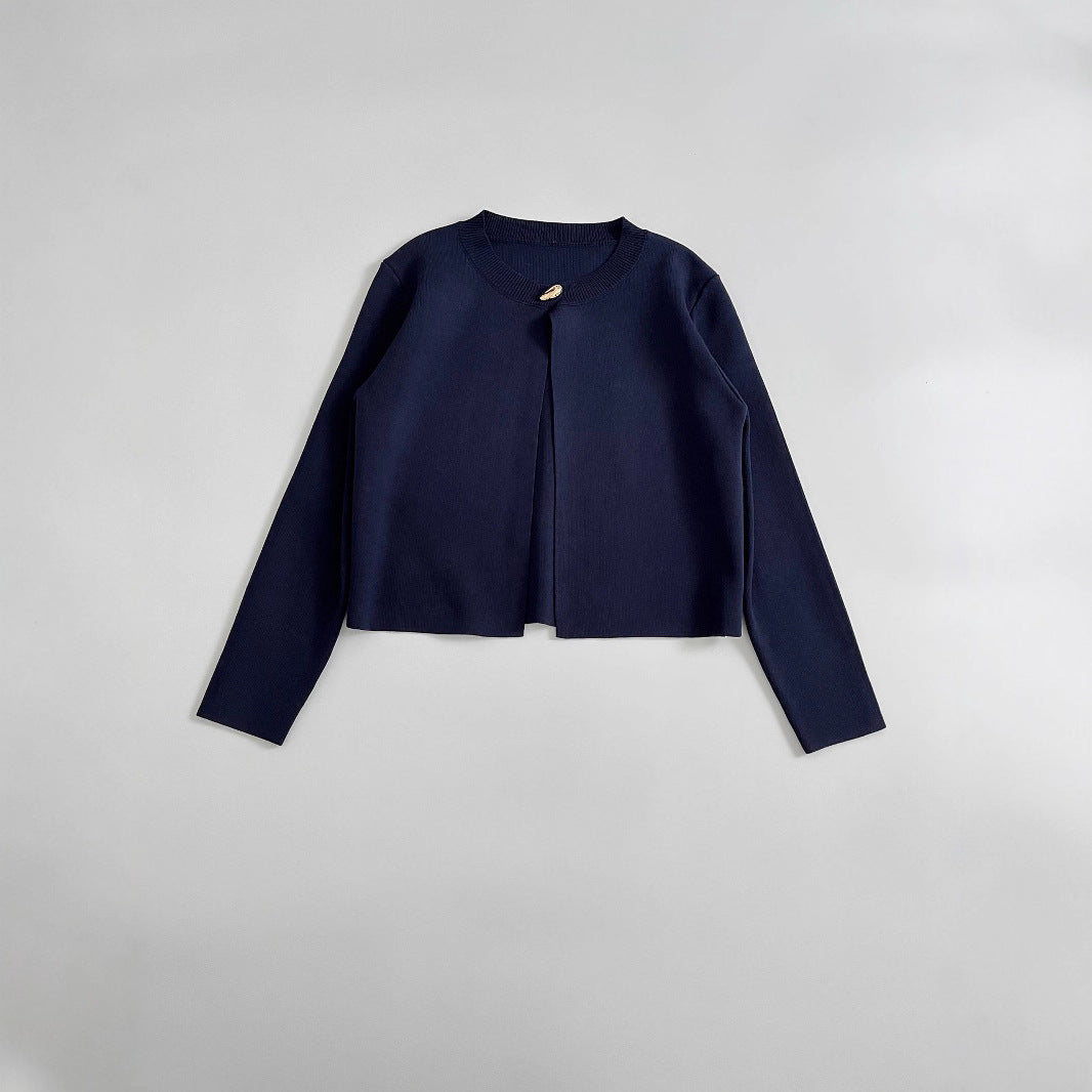 Damen elegante Strickjacke mit dekorativer Knopfdetails Drune