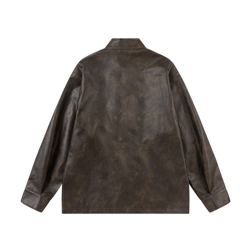 Unisex Asiatisch inspiriertes Oversize-Jackett mit Mandarinkragen und Knotenverschlüssen Drune