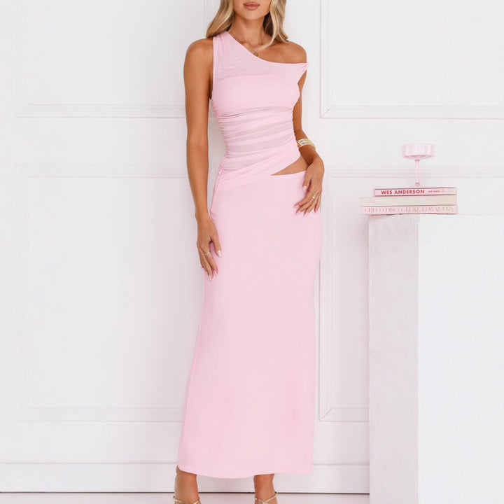 Damen Elegantes Wickelkleid mit asymmetrischem Design und Raffung Drune