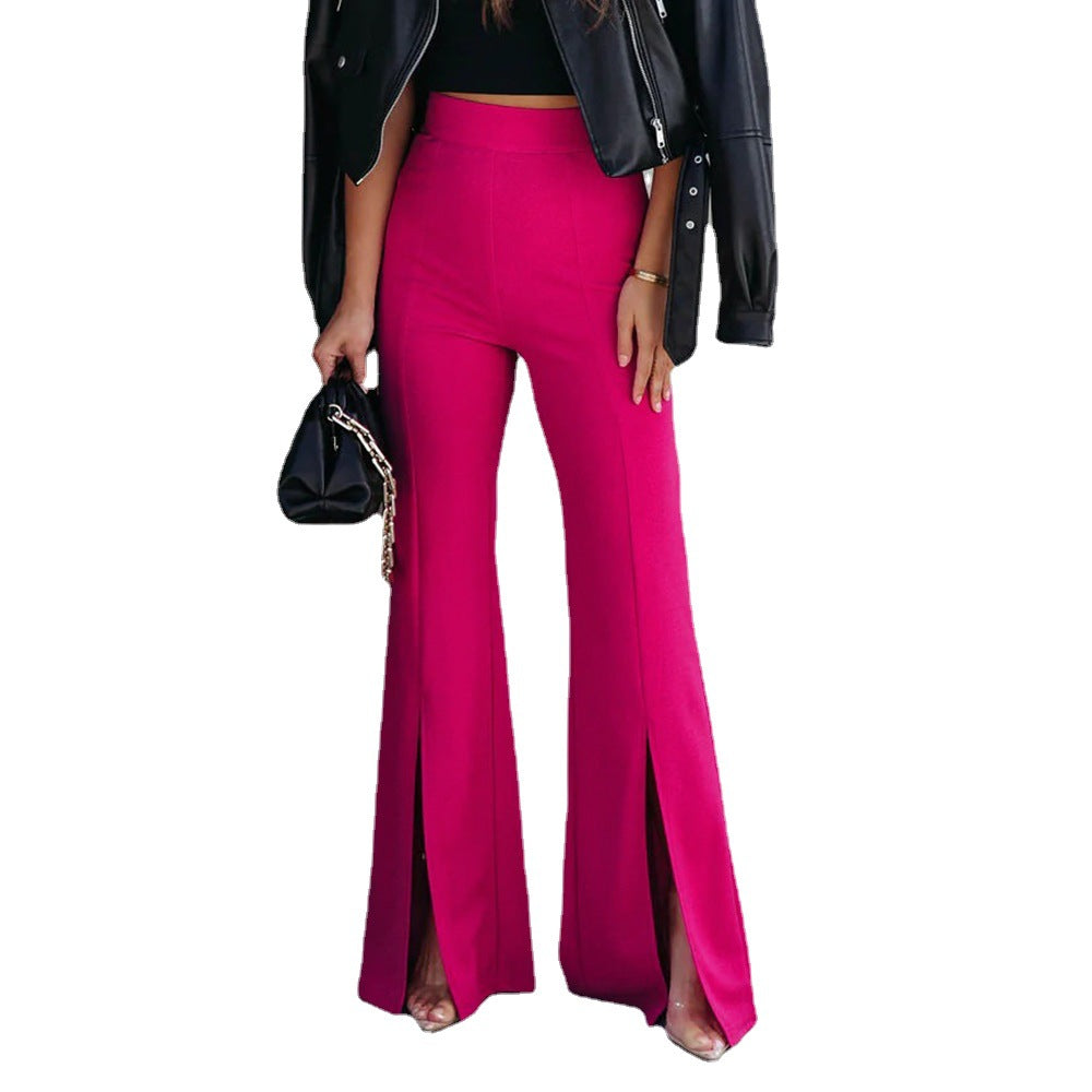 Damen Elegante Palazzo-Hose mit seitlichem Schlitz Drune