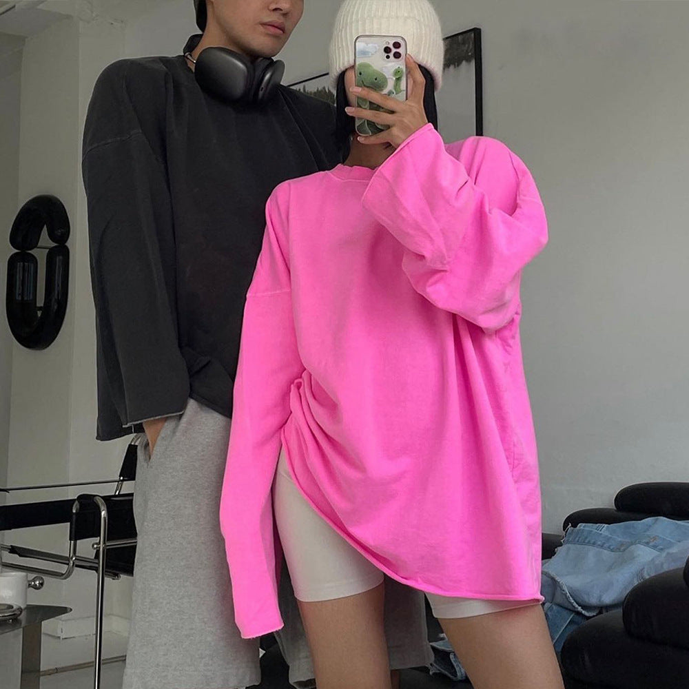 Damen legeres und oversized Langarmshirt Drune