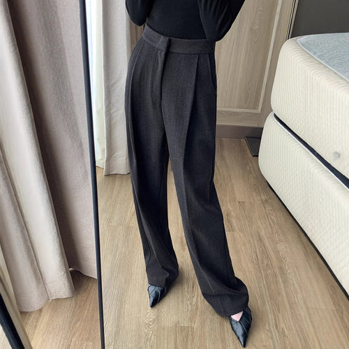 Damen Elegante Hoch taillierte Hose Drune