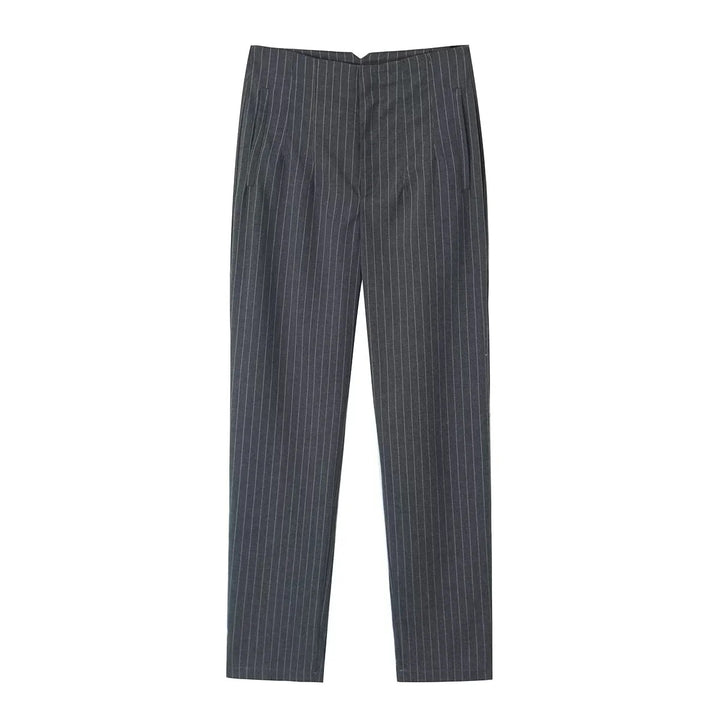Damen Hochtaillierte tapered Anzughose mit Bügelfalte und Paspeltaschen Drune