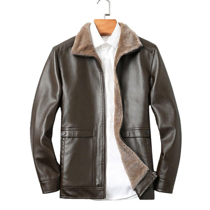 Herren Elegante Kunstlederjacke im Vintage-Stil Drune