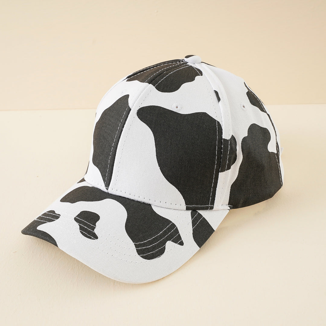 Damen Baseballcap mit verstellbarem Riemen und Kuhmuster Drune