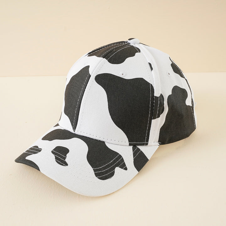 Damen Baseballcap mit verstellbarem Riemen und Kuhmuster Drune