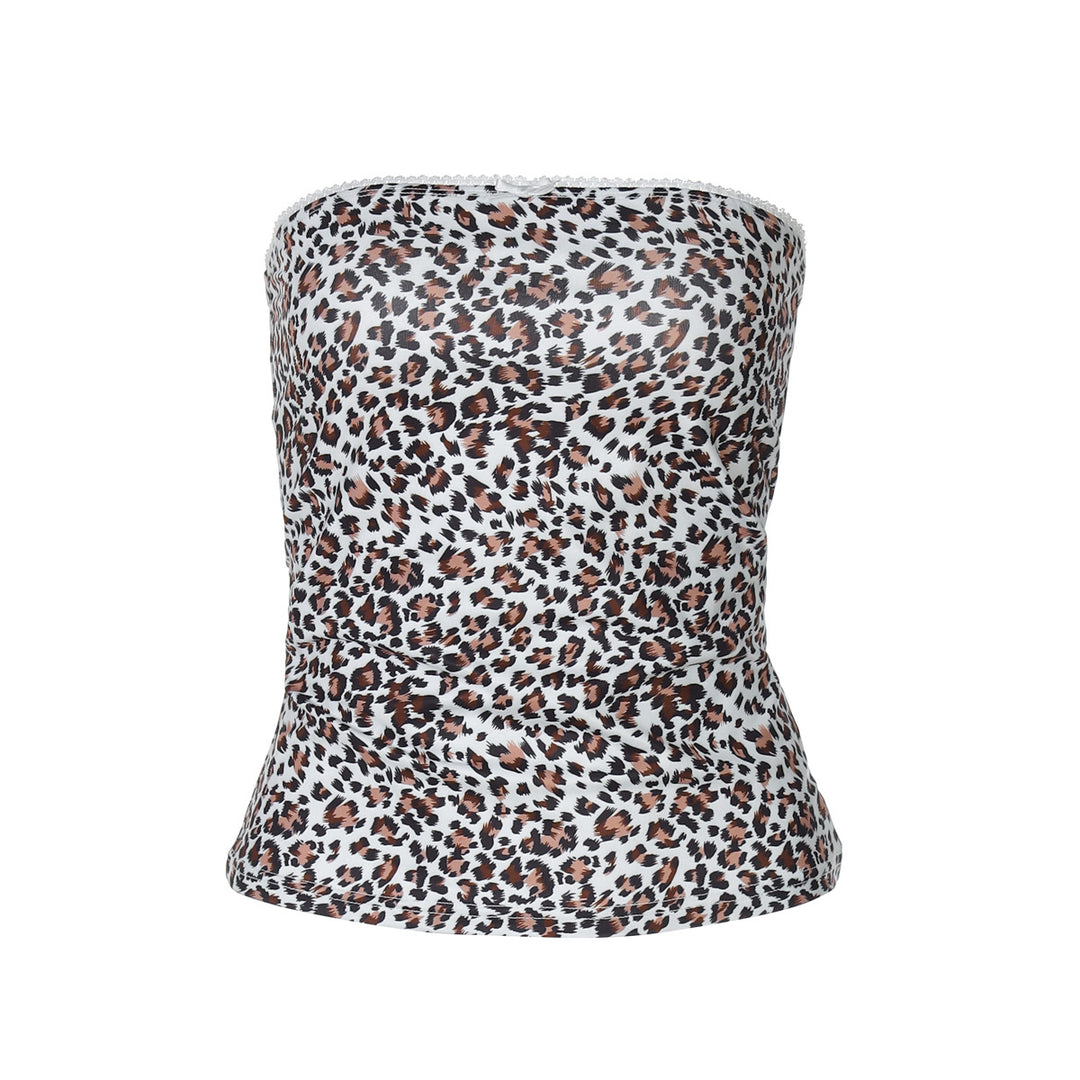 Damen Bustier-Oberteil mit Leopardenmuster Drune