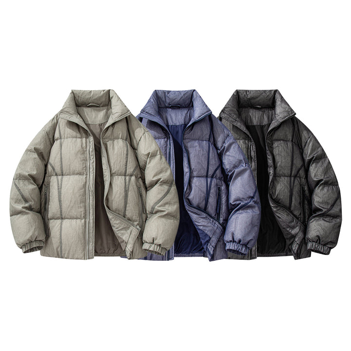 Herren Wattierte Oversize-Steppjacke mit hohem Stehkragen und elastischen Bündchen Drune