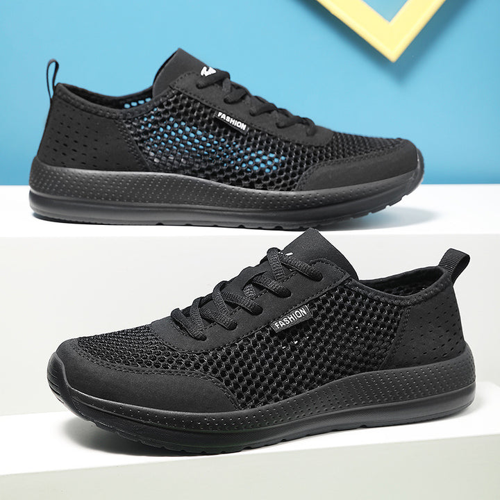 Unisex nan leichter Komfort-Walking-Schuh mit luftigem Wabenmesh, ergonomischer Dämpfungssohle und Zuglasche Drune