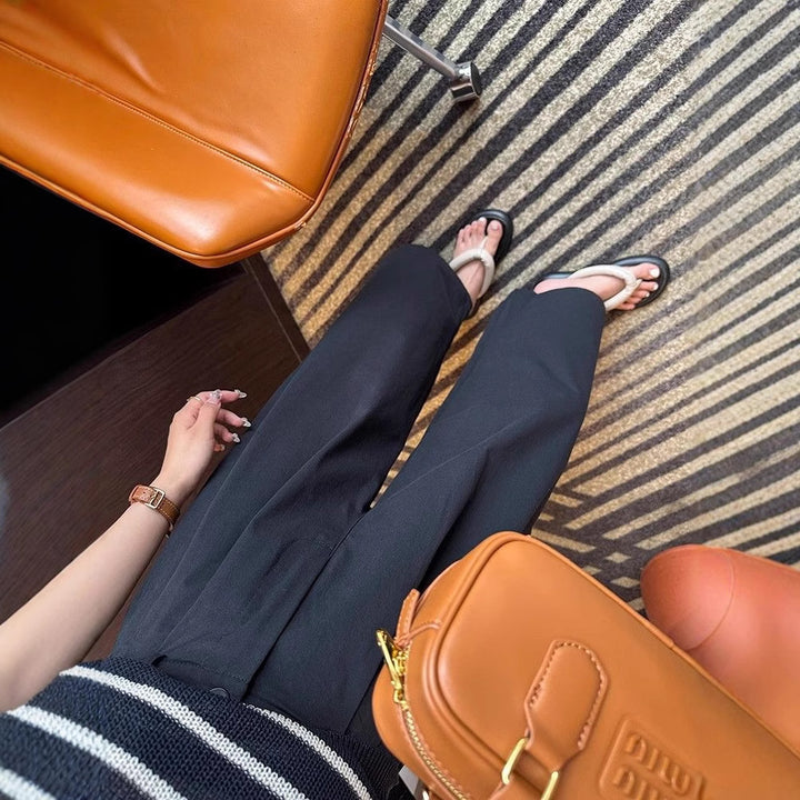 Damen Weitgeschnittene Hose mit hohem Bund und seitlichen Taschen Drune