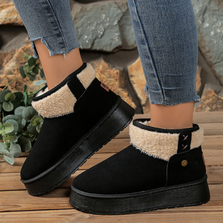 Damen Gefütterte Plateau‑Winterboots mit Teddyfutter und Slip‑On‑Schaft Drune