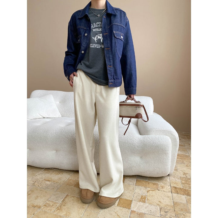 Damen lässige und bequeme Palazzohose aus hochwertigem Jersey Drune