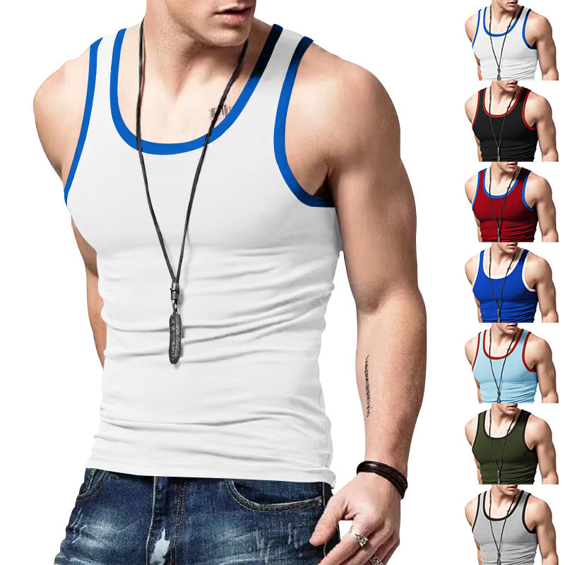 Herren sportliches Tanktop mit Kontraststreifen Drune