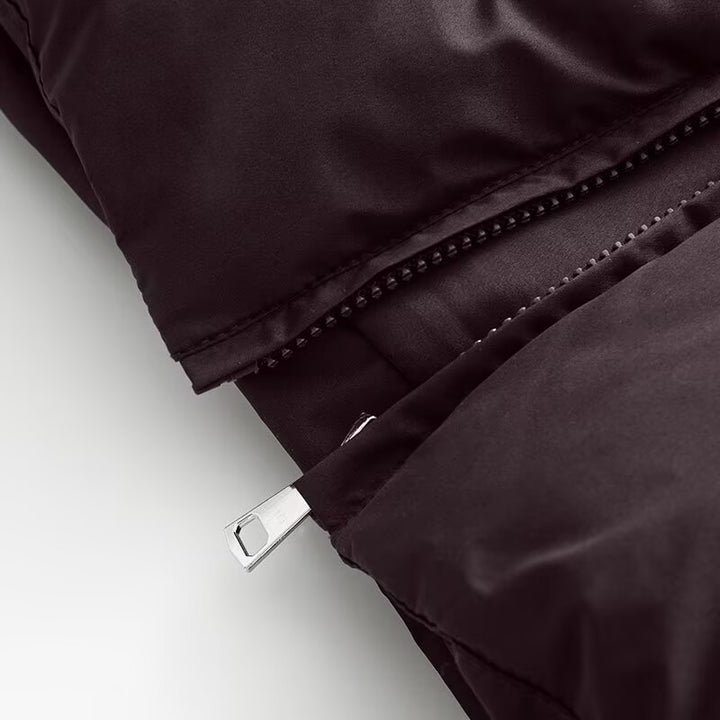 Damen Cropped-Steppjacke mit hoher Kapuze, Tunnelzug und Rippbündchen Drune