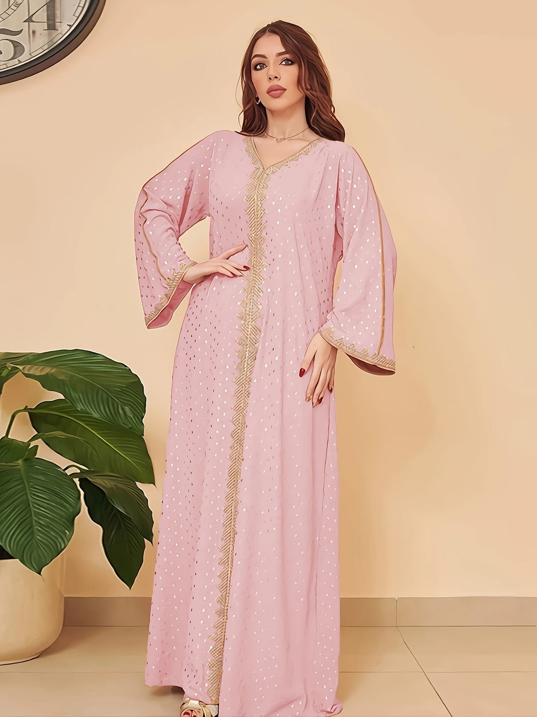 Damen Elegantes Kaftan Kleid Drune