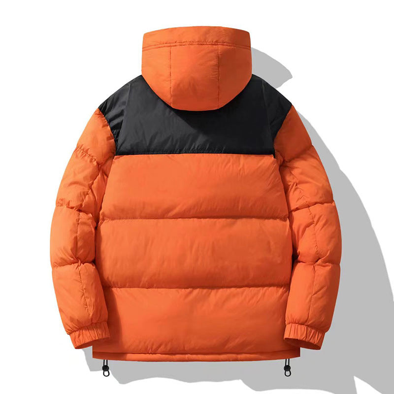 Herren  isolierte Kapuzen-Puff-Jacke in zwei Farben mit Reißverschluss-Utility-Taschen und verstellbarem Kordelsaum Drune