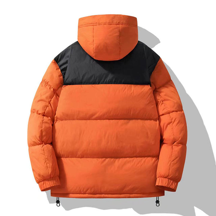 Herren  isolierte Kapuzen-Puff-Jacke in zwei Farben mit Reißverschluss-Utility-Taschen und verstellbarem Kordelsaum Drune
