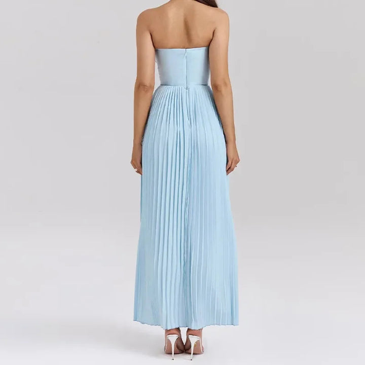 Damen Elegantes plissiertes Abendkleid Drune