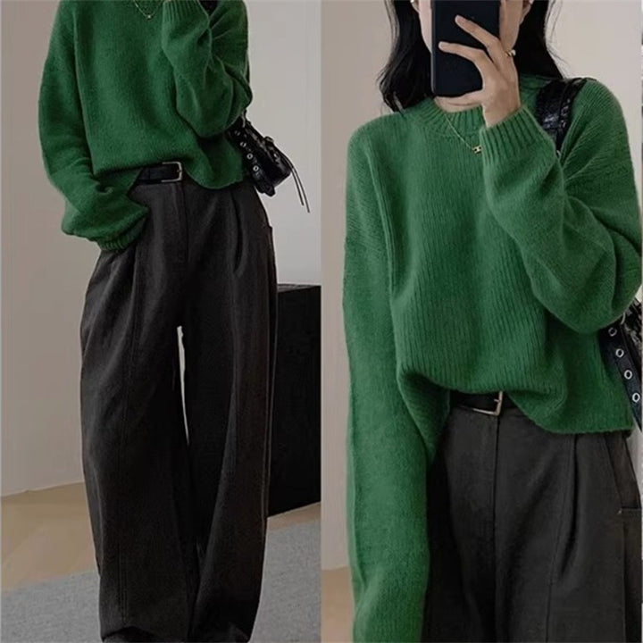 Damen Kuscheliger Strickpullover mit weitem Schnitt und lässigem Style Drune
