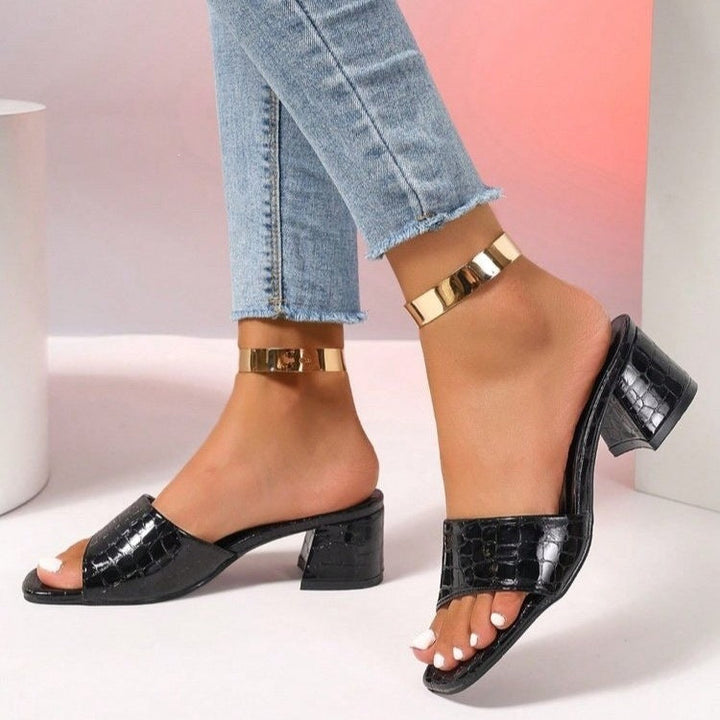 Damen Elegante Blockabsatz Sandaletten Drune